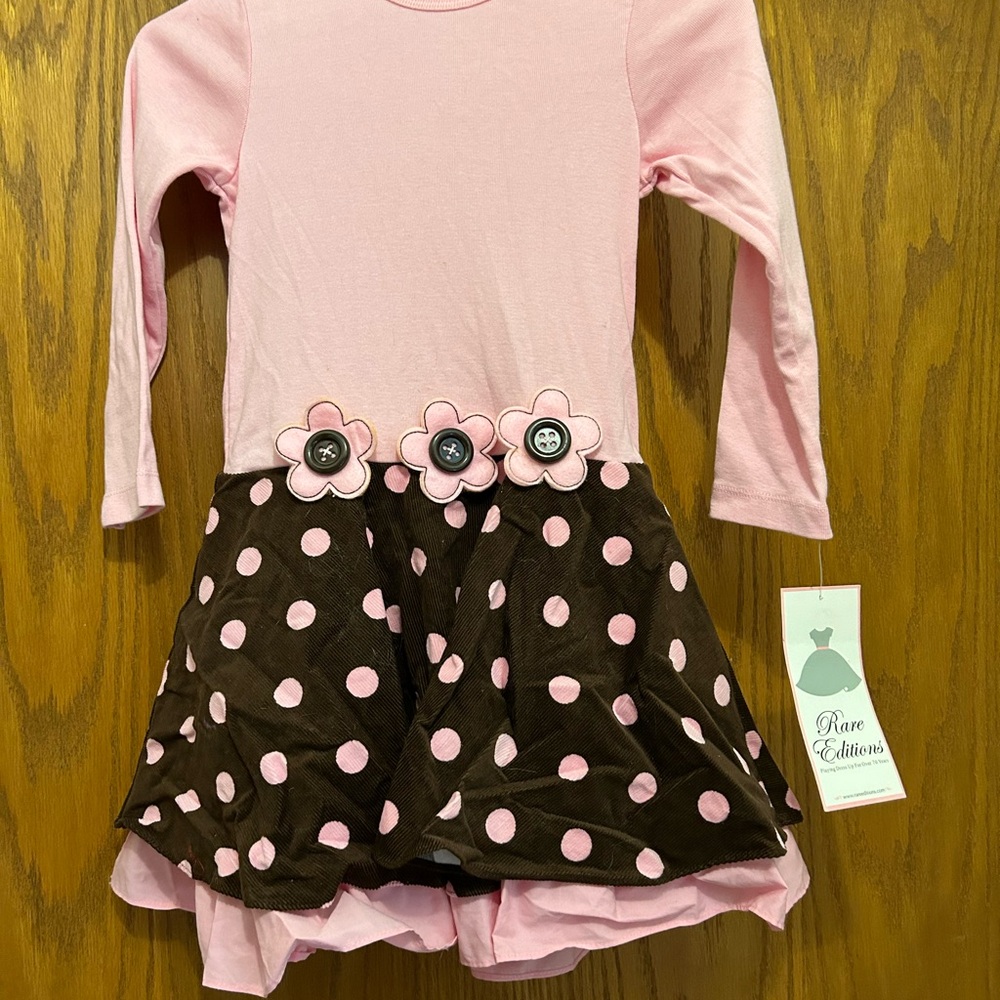 Rare Editions Black and Pink Long Sleeve Sundress